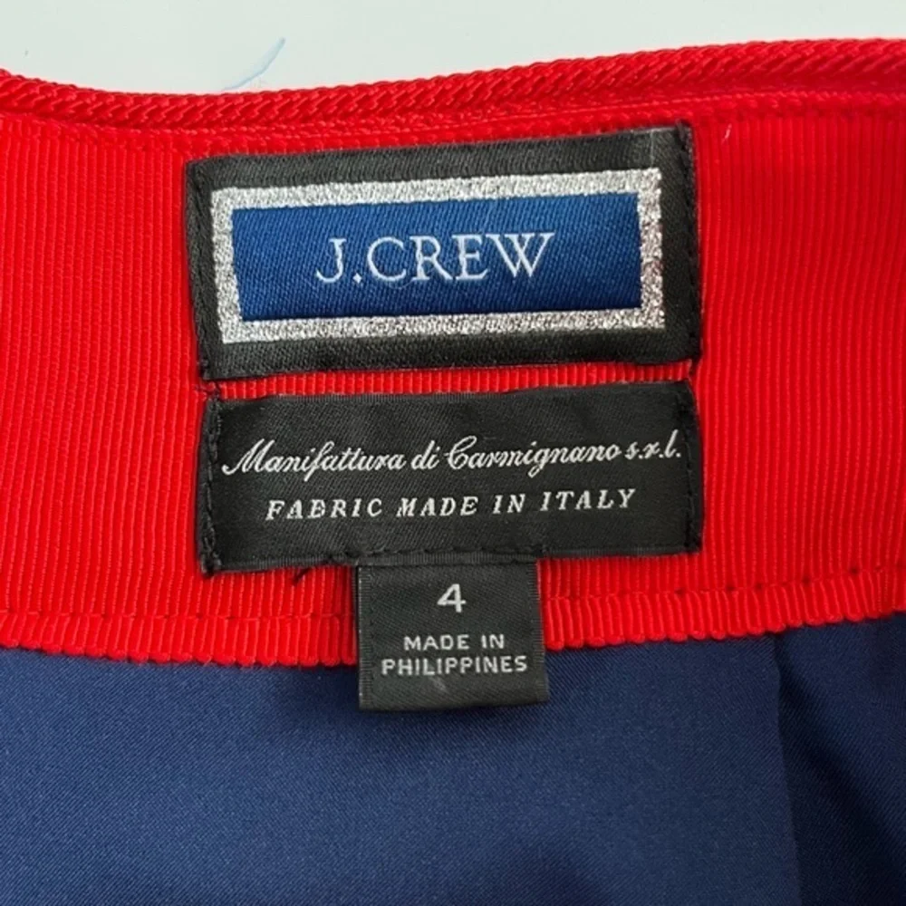 J. Crew Blue Red Flared Tweed Skirt Size 4